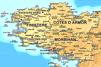 Karte der Bretagne